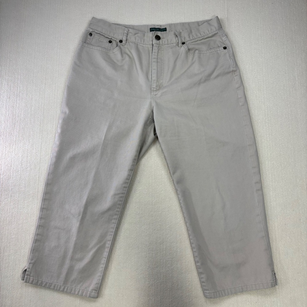 Lauren Ralph Lauren Tan Khaki Cotton Cropped Straight‎ Leg Capri Womens 8